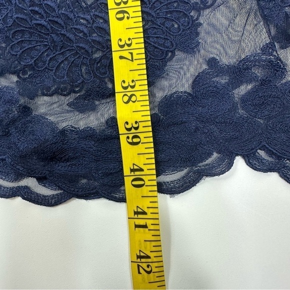 Soft Surrounding Dress Sz SP Navy Blue Suri Lace Embroidered Sleeveless Midi - Picture 9 of 14